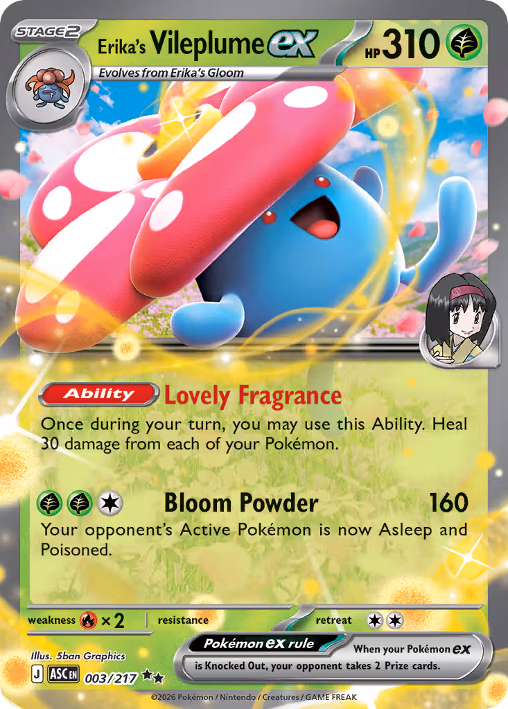Erika's Vileplume ex 3/217 Pokemon card