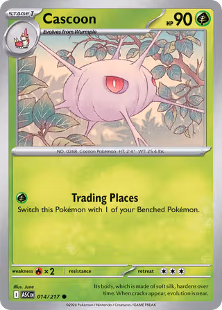 Cascoon 14/217 Pokemon card