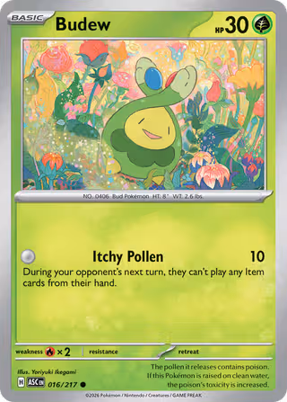 Budew 16/217 Pokemon card