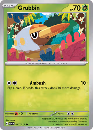 Grubbin 17/217 Pokemon card