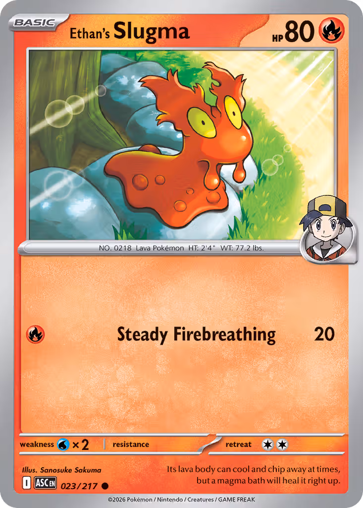 Ethan's Slugma 23/217 Pokemon card