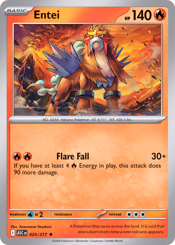 Entei 25/217 Pokemon card