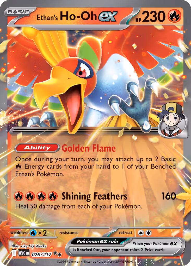 Ethan's Ho-Oh ex 26/217 Pokemon card