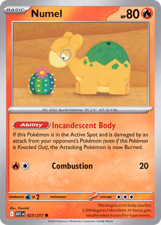 Numel 27/217 Pokemon card