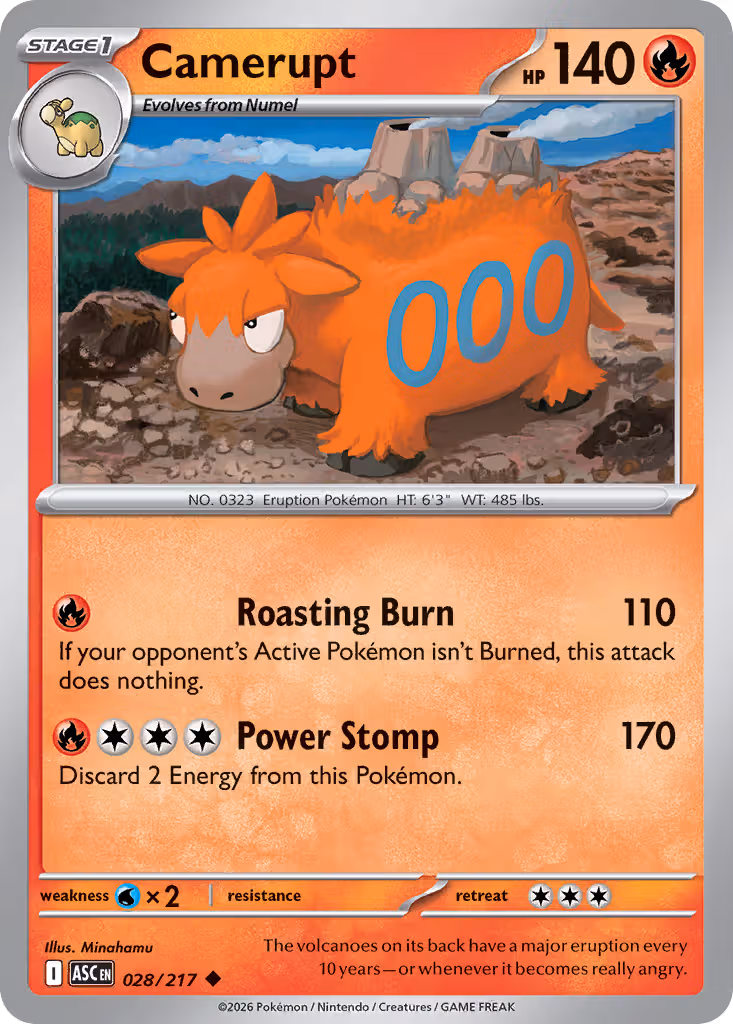 Camerupt 28/217 Pokemon card