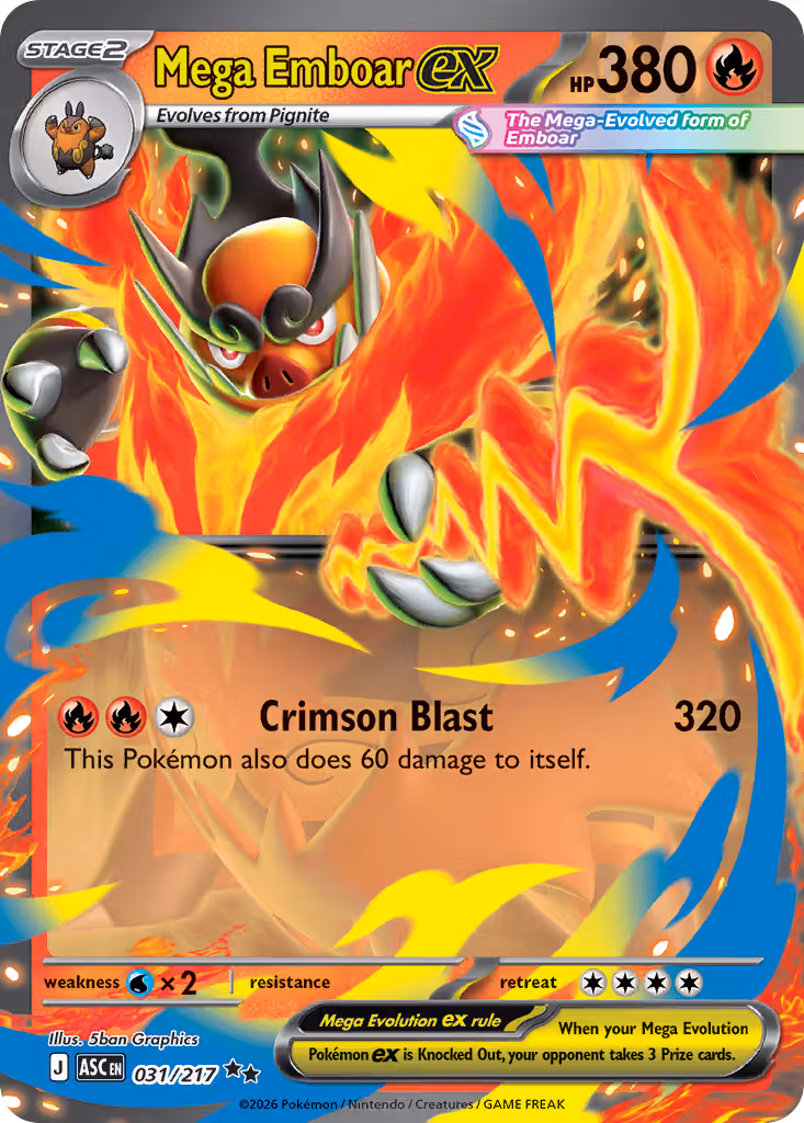 Mega Emboar ex 31/217 Pokemon card
