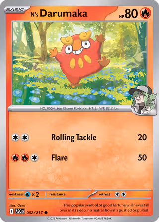 N's Darumaka 32/217 Pokemon card