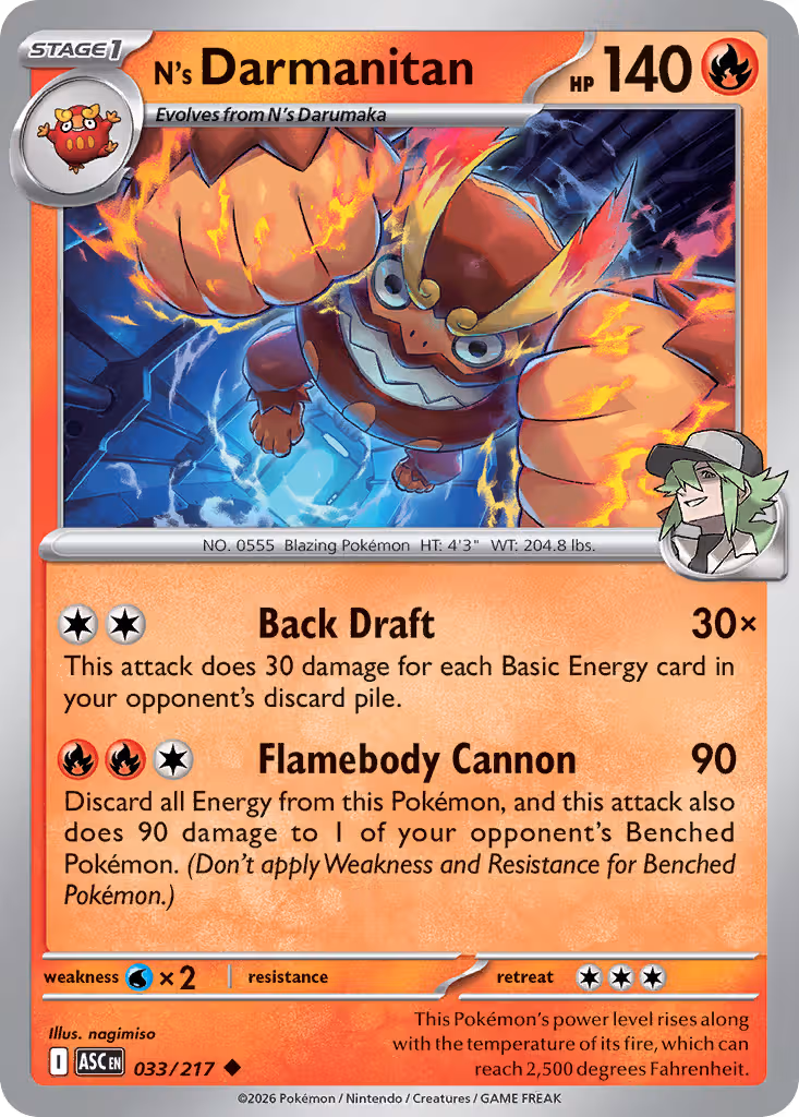 N's Darmanitan 33/217 Pokemon card