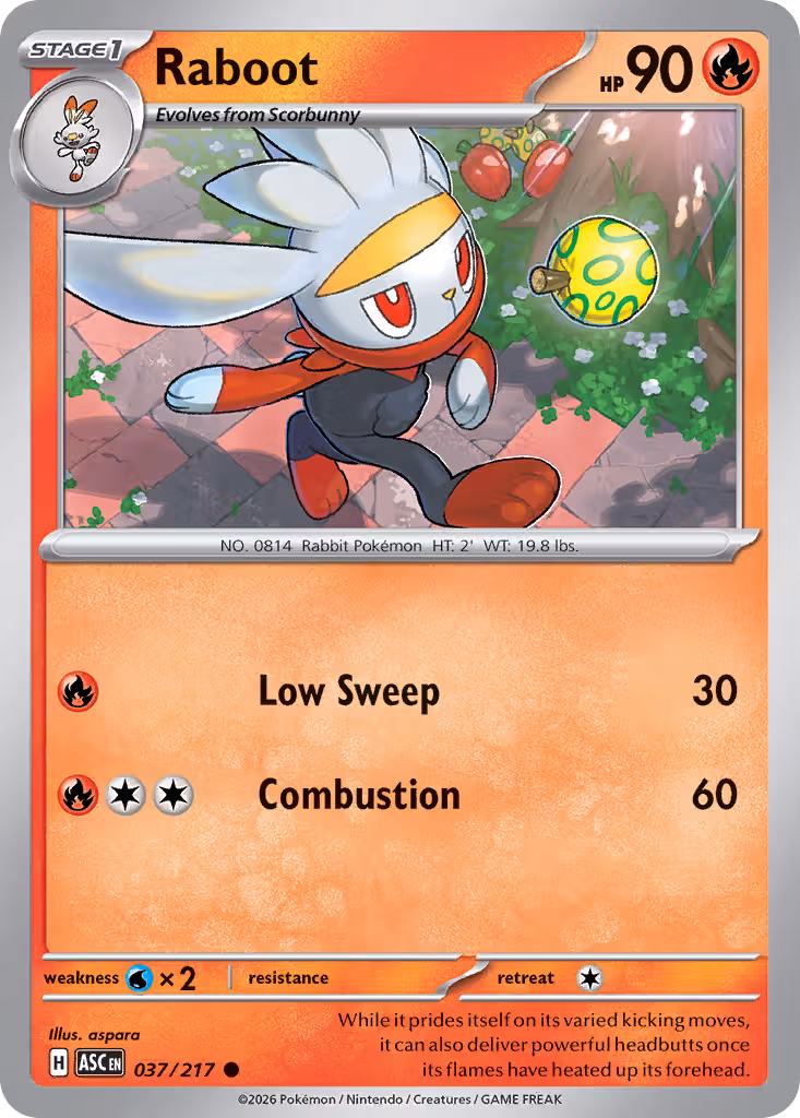 Raboot 37/217 Pokemon card