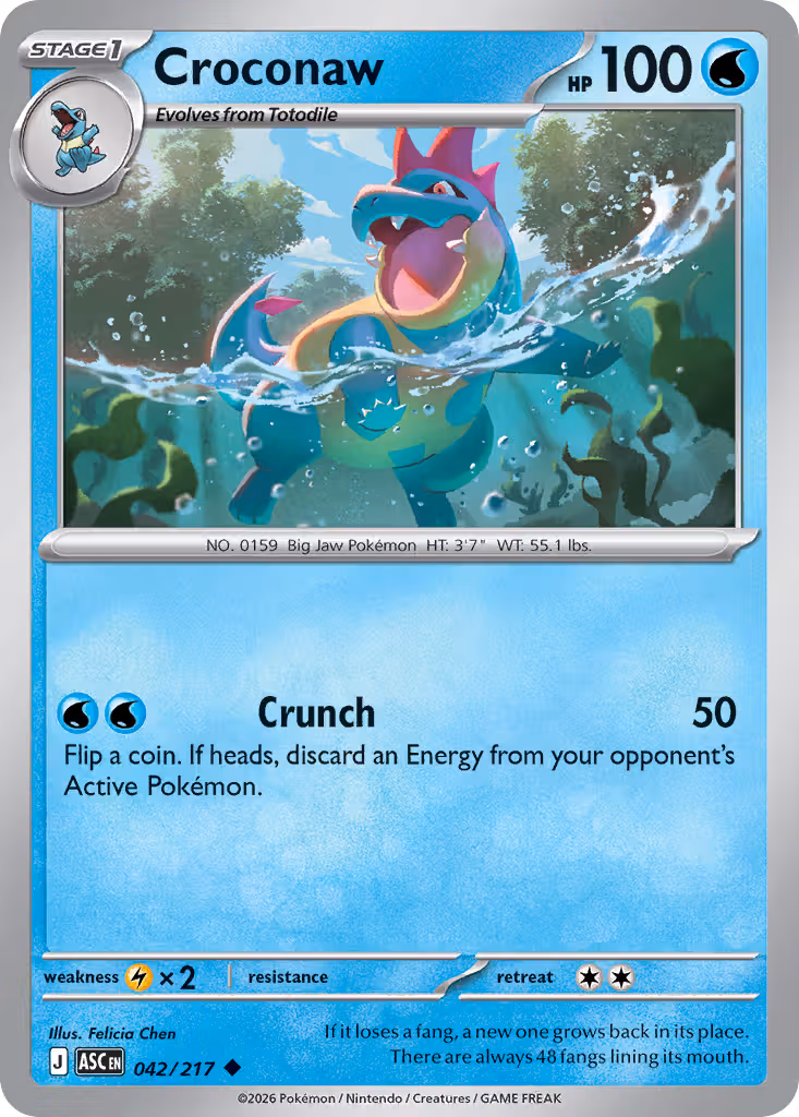 Croconaw 42/217 Pokemon card