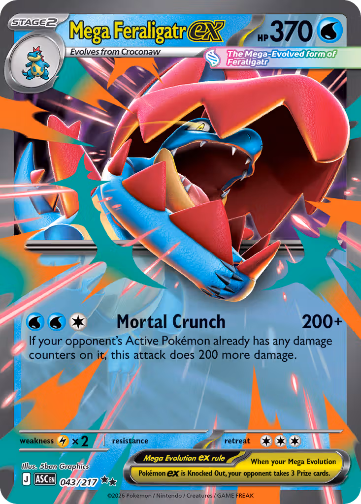 Mega Feraligatr ex 43/217 Pokemon card