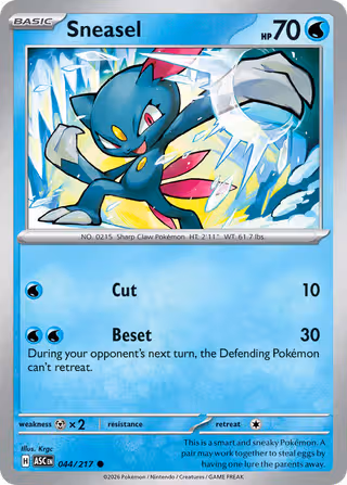 Sneasel 44/217 Pokemon card