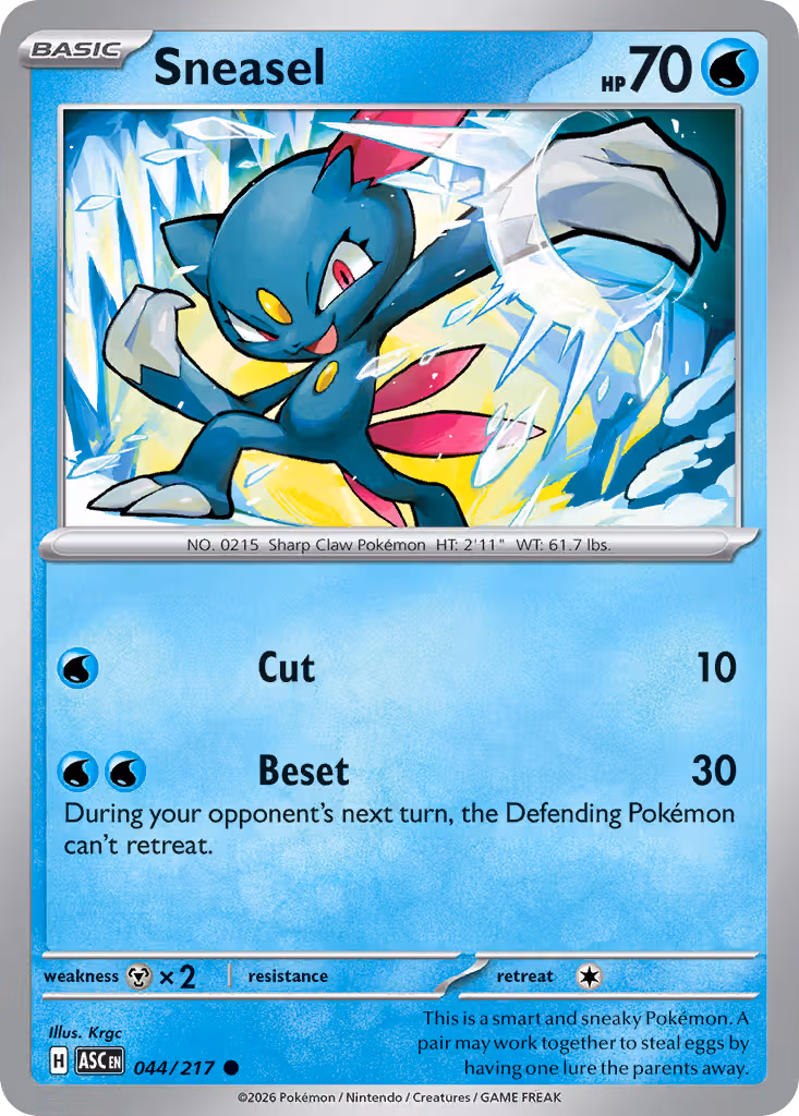 Sneasel 44/217 Pokemon card