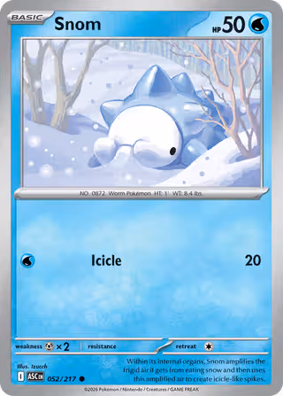 Snom 52/217 Pokemon card