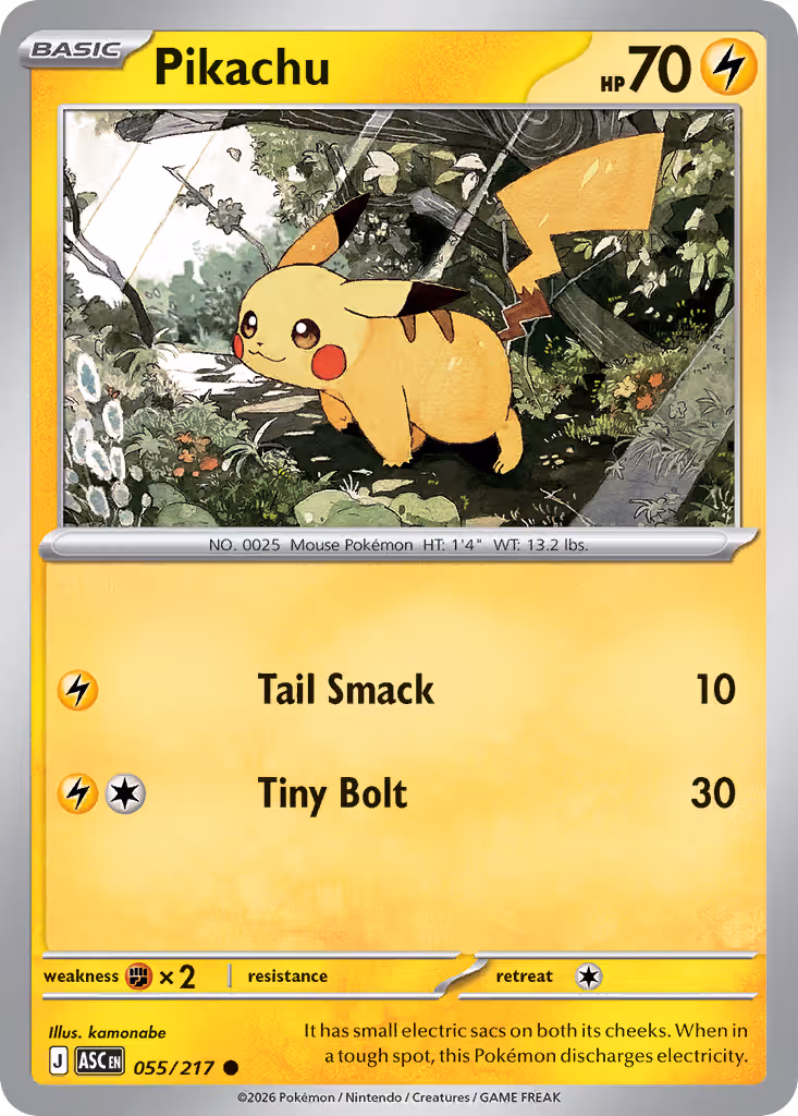 Pikachu 55/217 Pokemon card