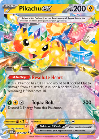 Pikachu ex 57/217 Pokemon card