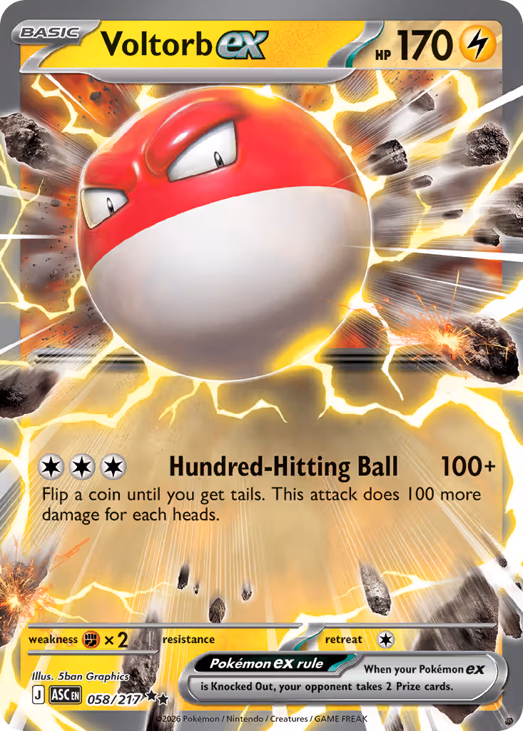 Voltorb ex 58/217 Pokemon card