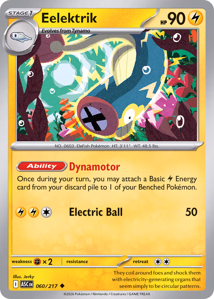 Eelektrik 60/217 Pokemon card