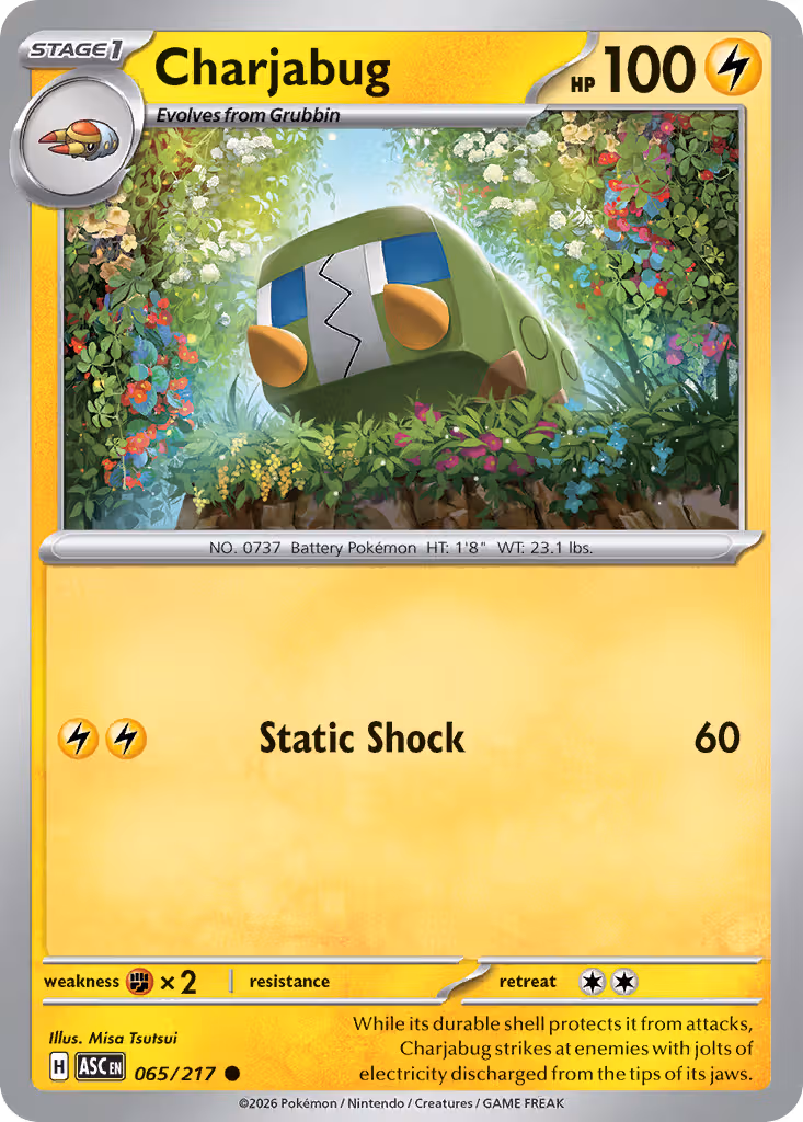 Charjabug 65/217 Pokemon card