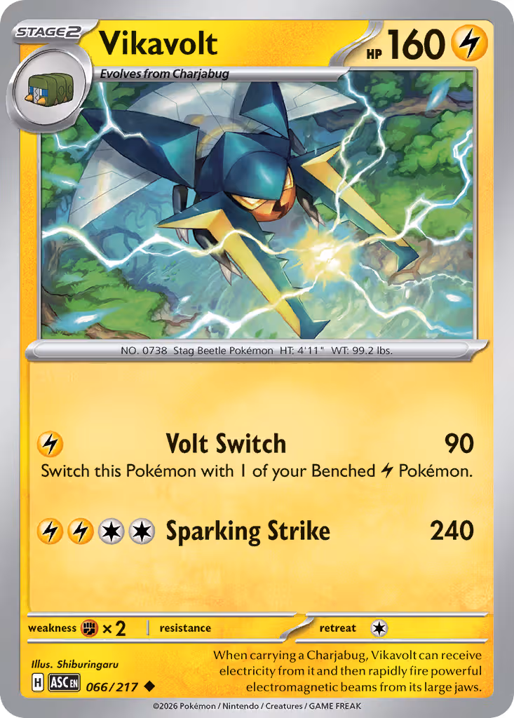 Vikavolt 66/217 Pokemon card