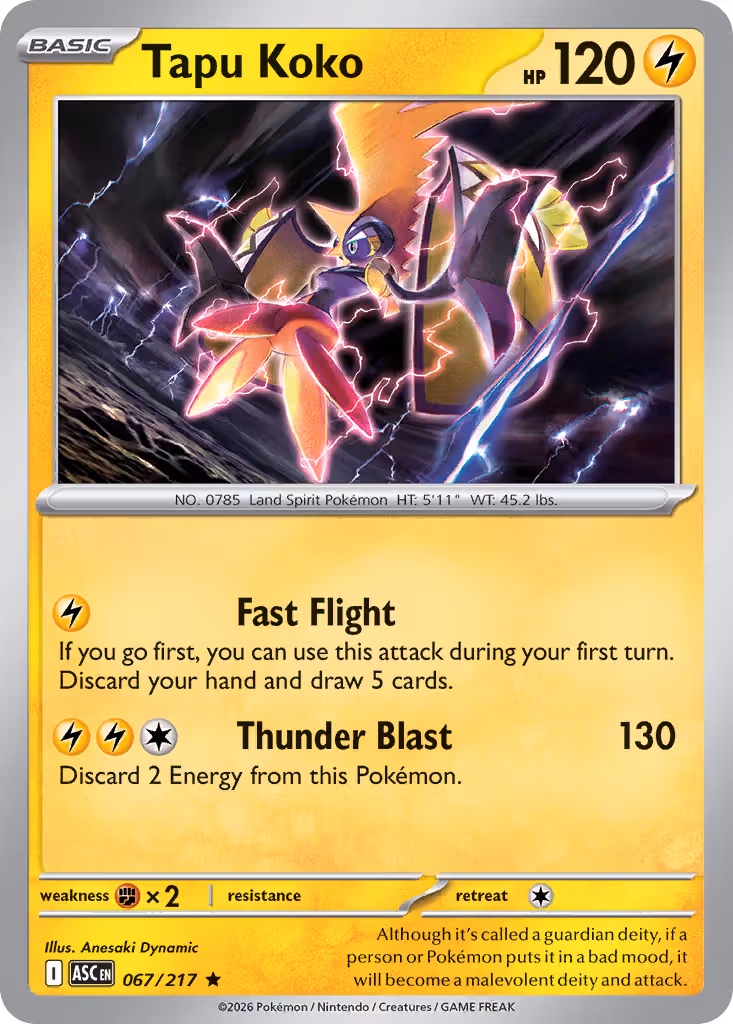 Tapu Koko 67/217 Pokemon card