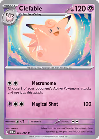 Clefable 75/217 Pokemon card