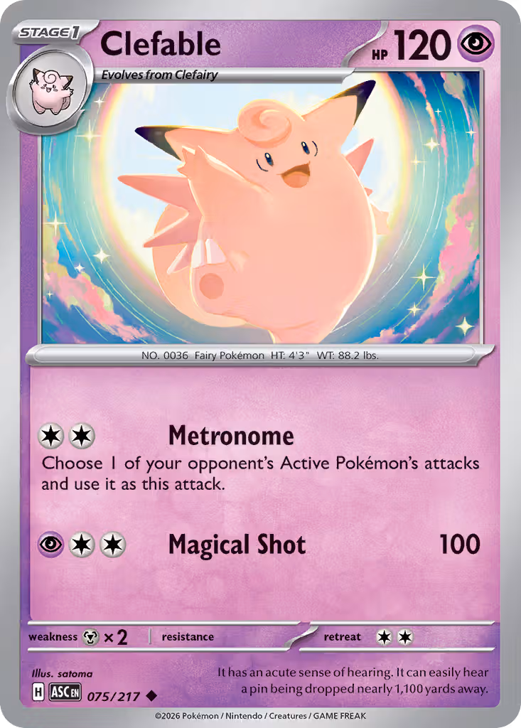 Clefable 75/217 Pokemon card