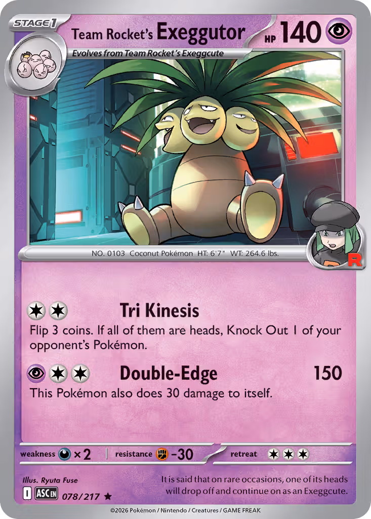 Team Rocket's Exeggutor 78/217 Pokemon card
