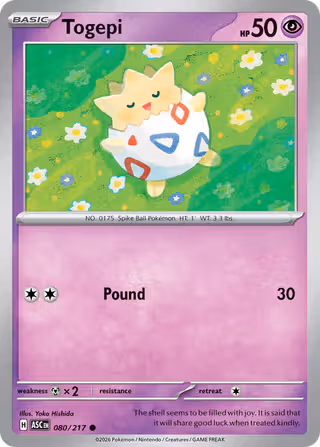 Togepi 80/217 Pokemon card
