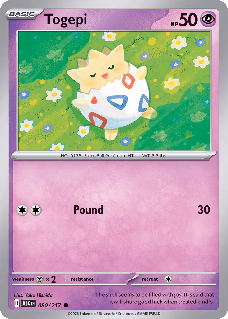 Togepi 80/217 Pokemon card
