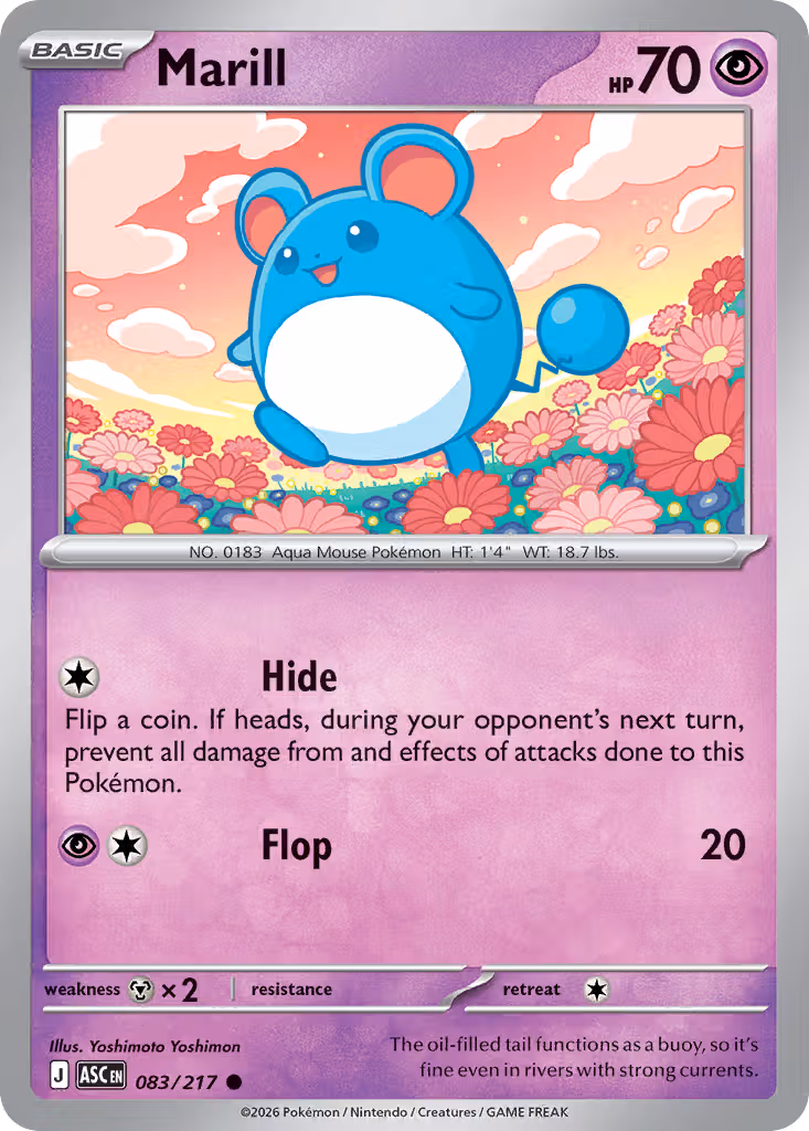 Marill 83/217 Pokemon card