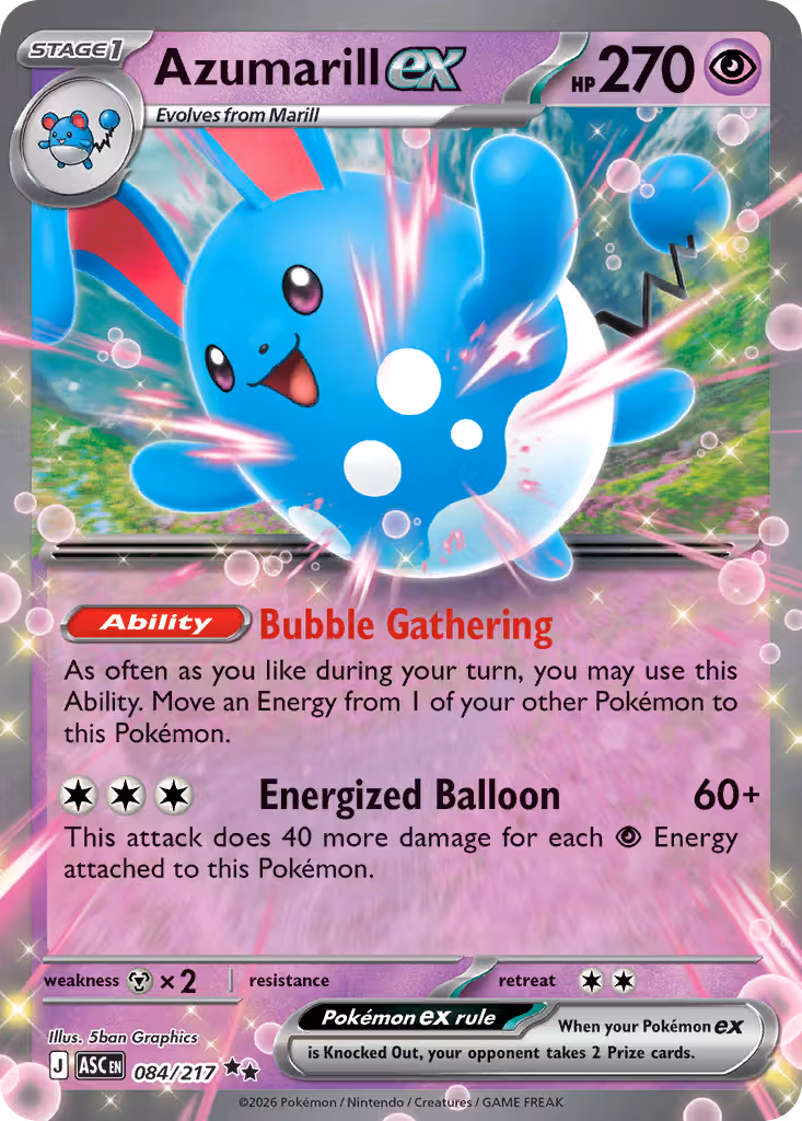 Azumarill ex 84/217 Pokemon card