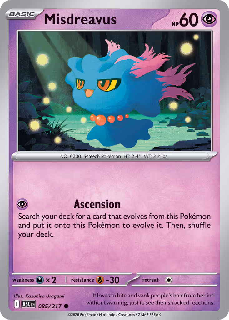 Misdreavus 85/217 Pokemon card