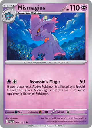 Mismagius 86/217 Pokemon card