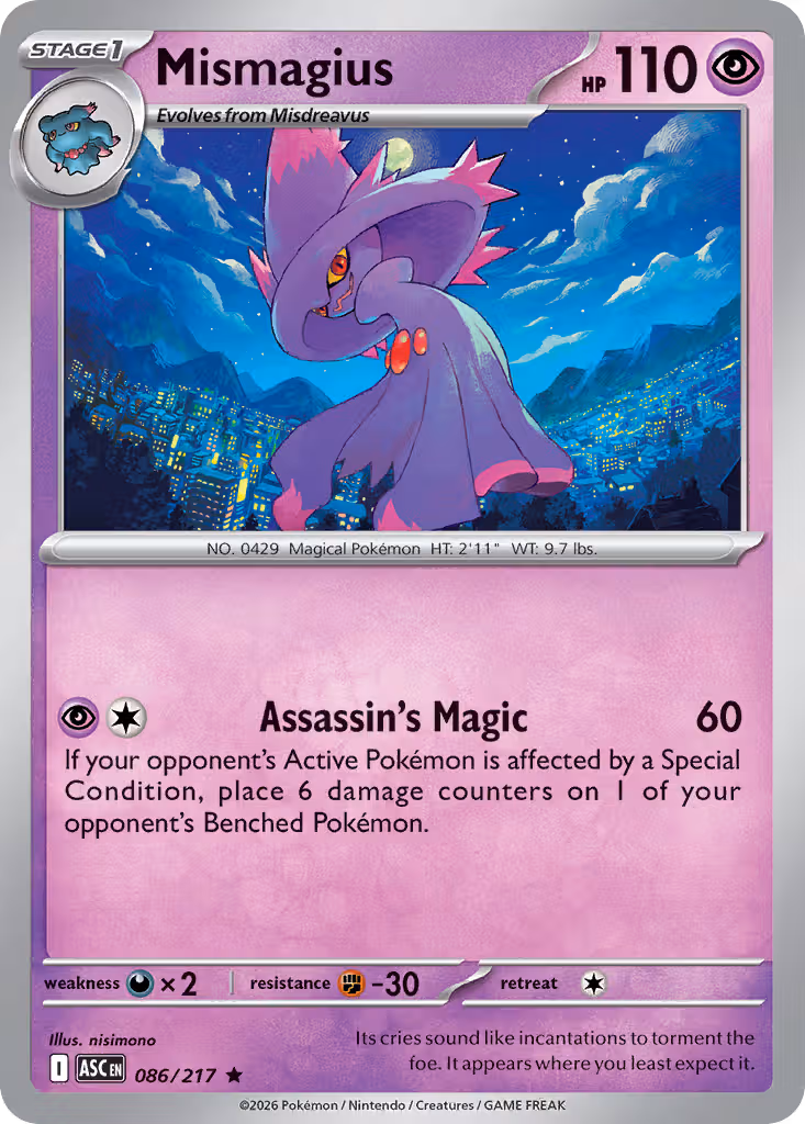 Mismagius 86/217 Pokemon card