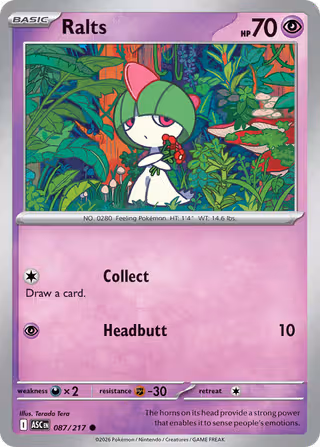Ralts 87/217 Pokemon card