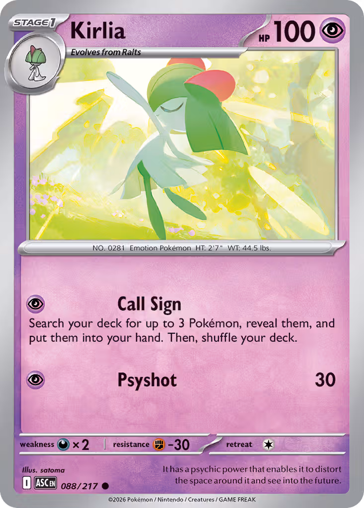 Kirlia 88/217 Pokemon card
