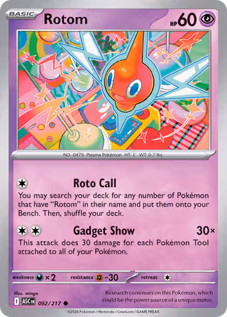 Rotom 92/217 Pokemon card