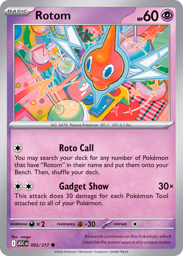 Rotom 92/217 Pokemon card