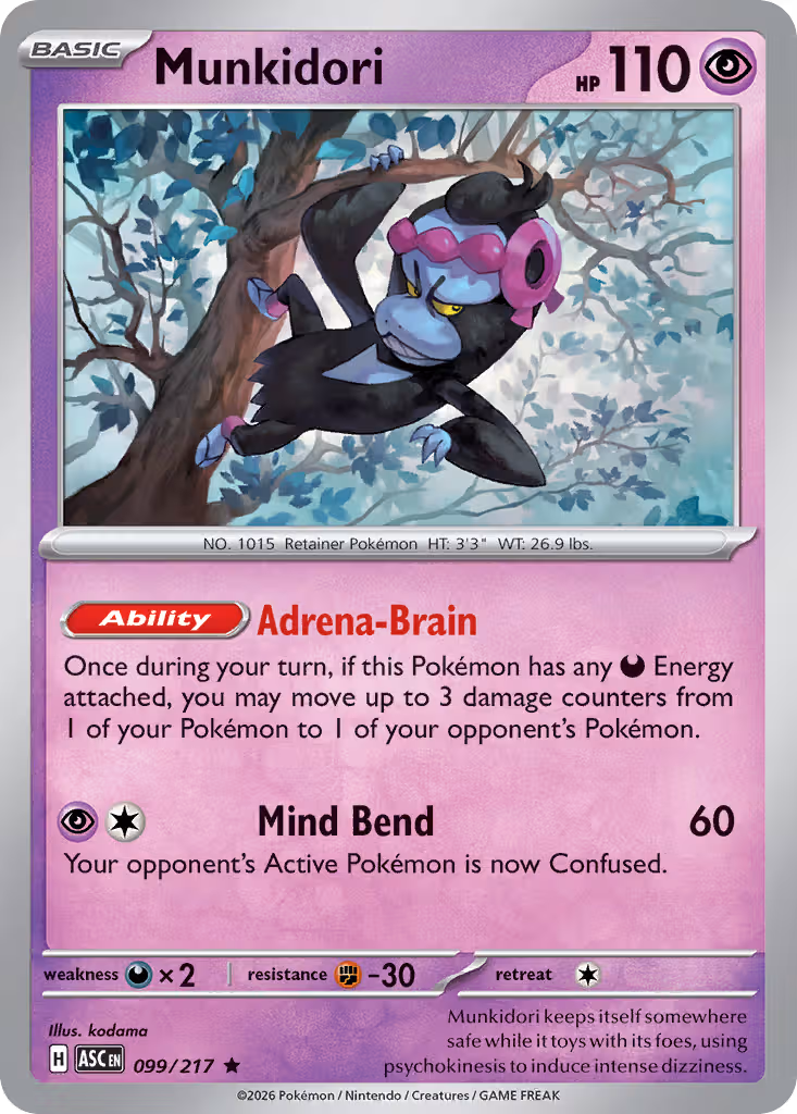 Munkidori 99/217 Pokemon card