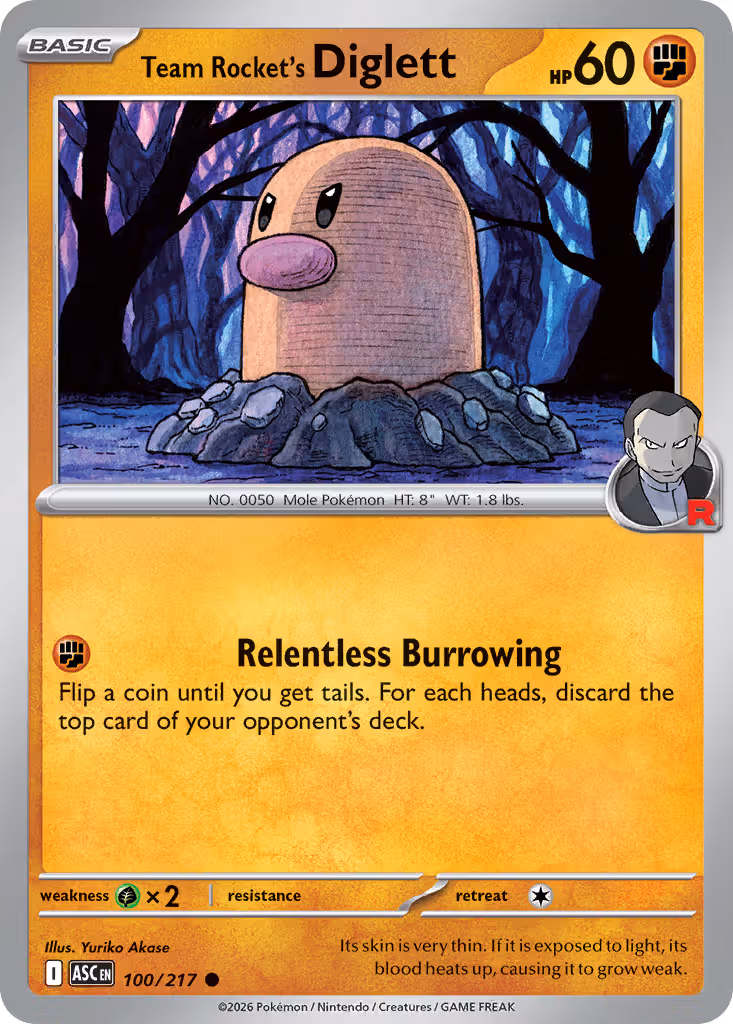 Team Rocket's Diglett 100/217 Pokemon card