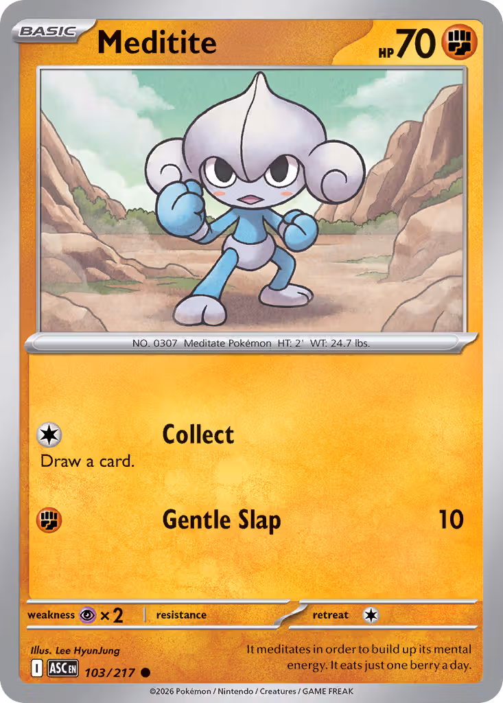 Meditite 103/217 Pokemon card
