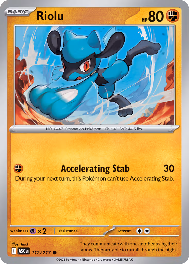 Riolu 112/217 Pokemon card