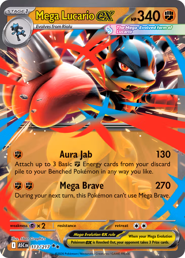 Mega Lucario ex 113/217 Pokemon card