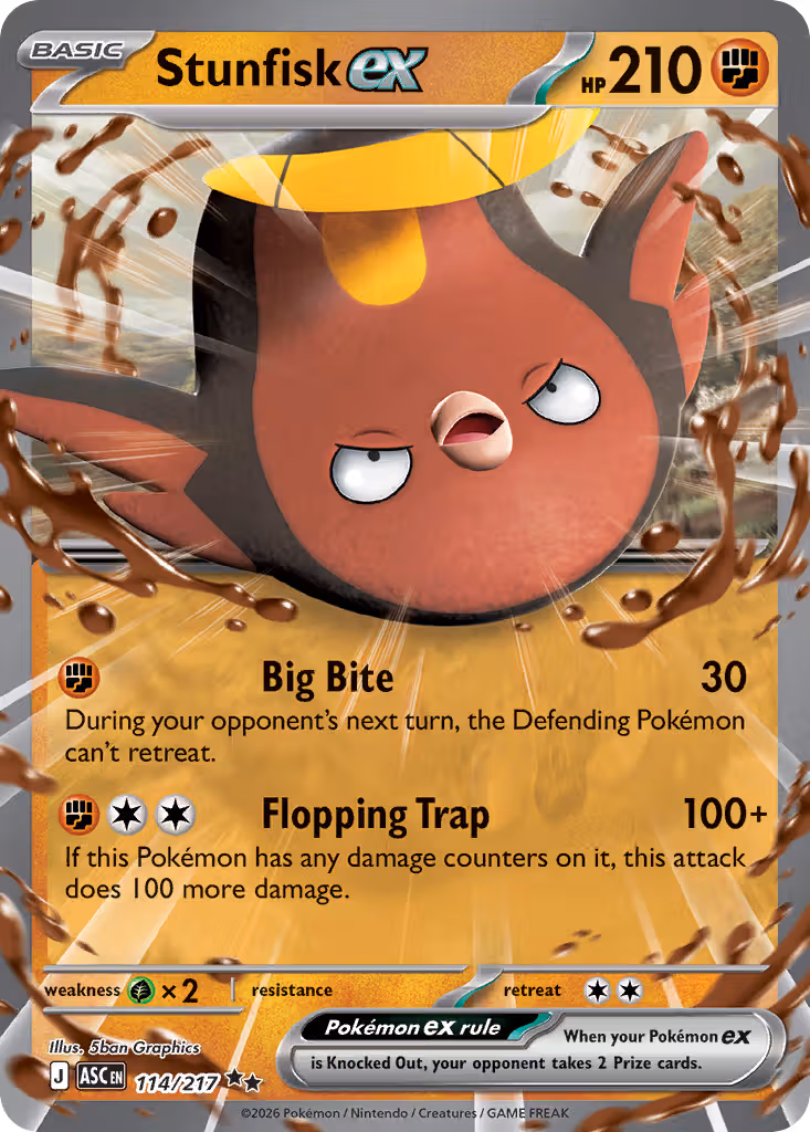 Stunfisk ex 114/217 Pokemon card