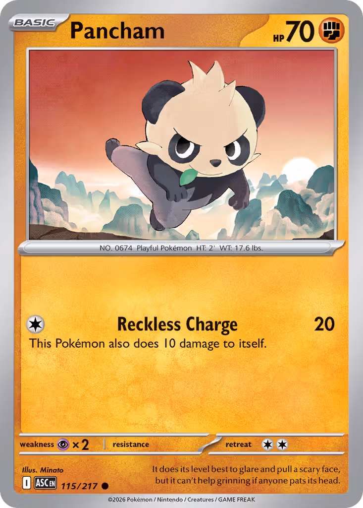 Pancham 115/217 Pokemon card