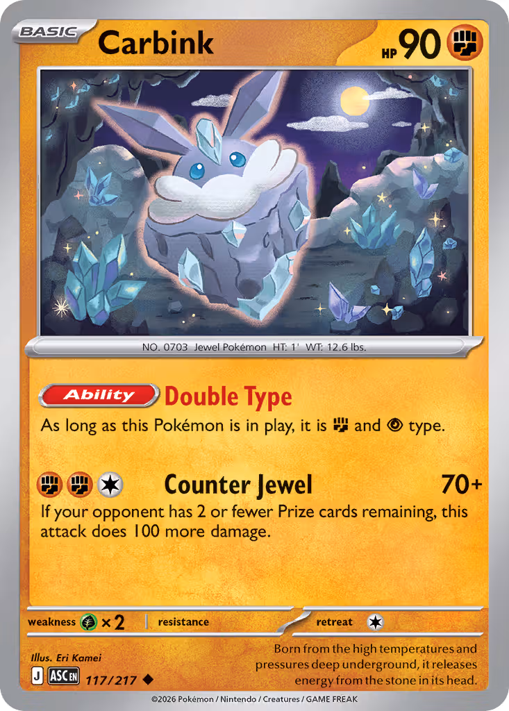 Carbink 117/217 Pokemon card