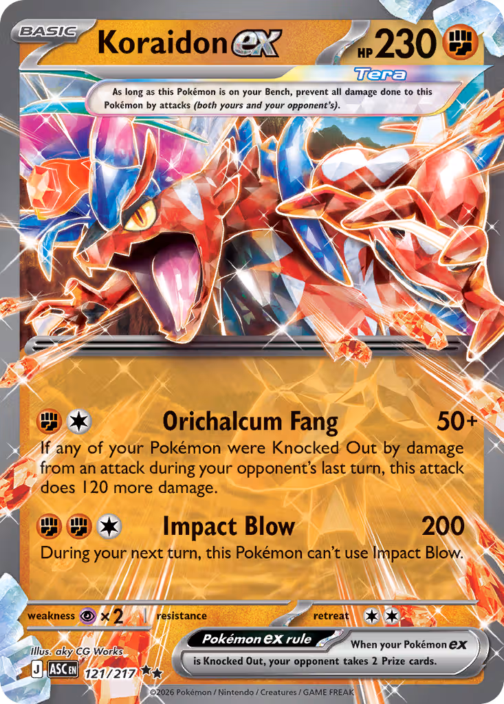Koraidon ex 121/217 Pokemon card