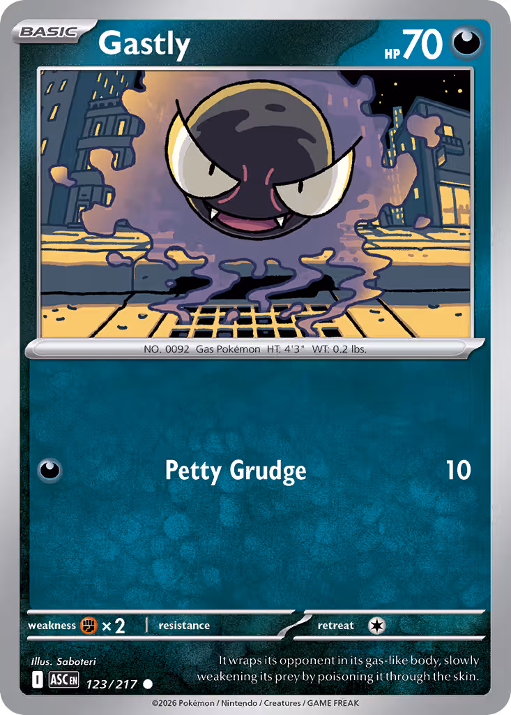 Gastly 123/217 Pokemon card