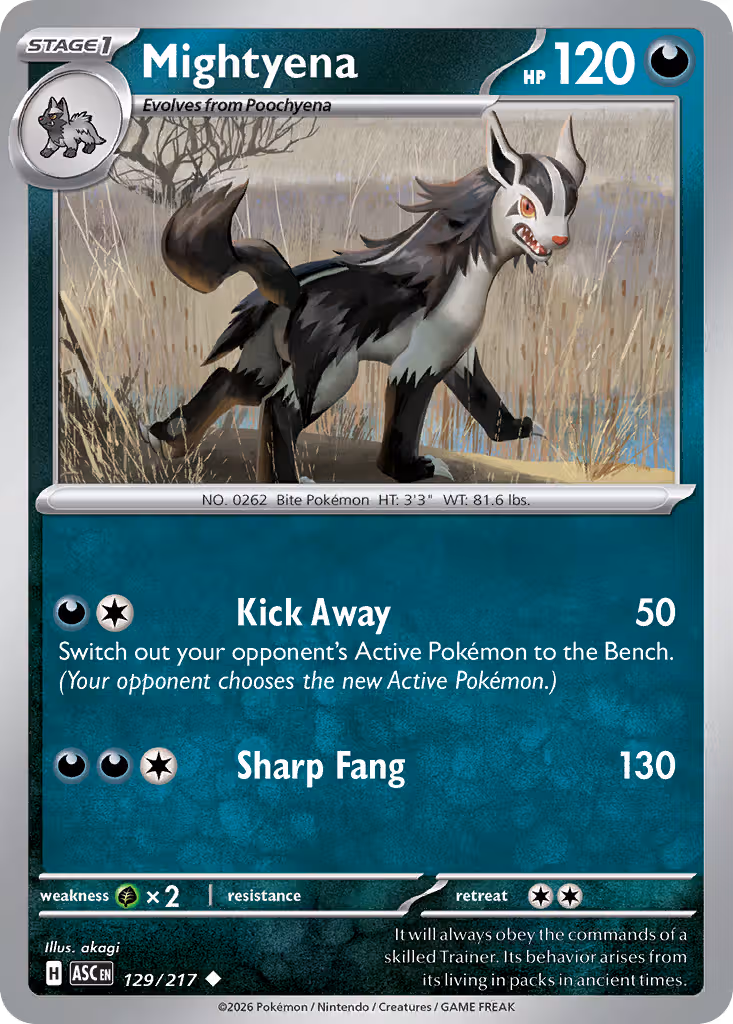 Mightyena 129/217 Pokemon card
